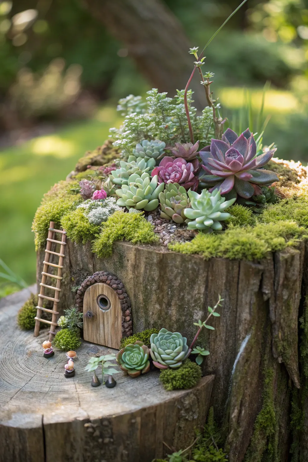 Discover the charm of a succulent surprise in your own backyard fairy garden. 🌿✨ #FairyGarden #SucculentMagic