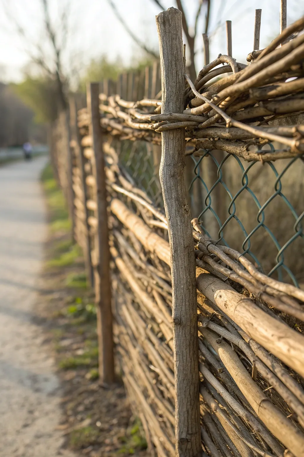 Transform your fence into a rustic masterpiece with nature's touch.