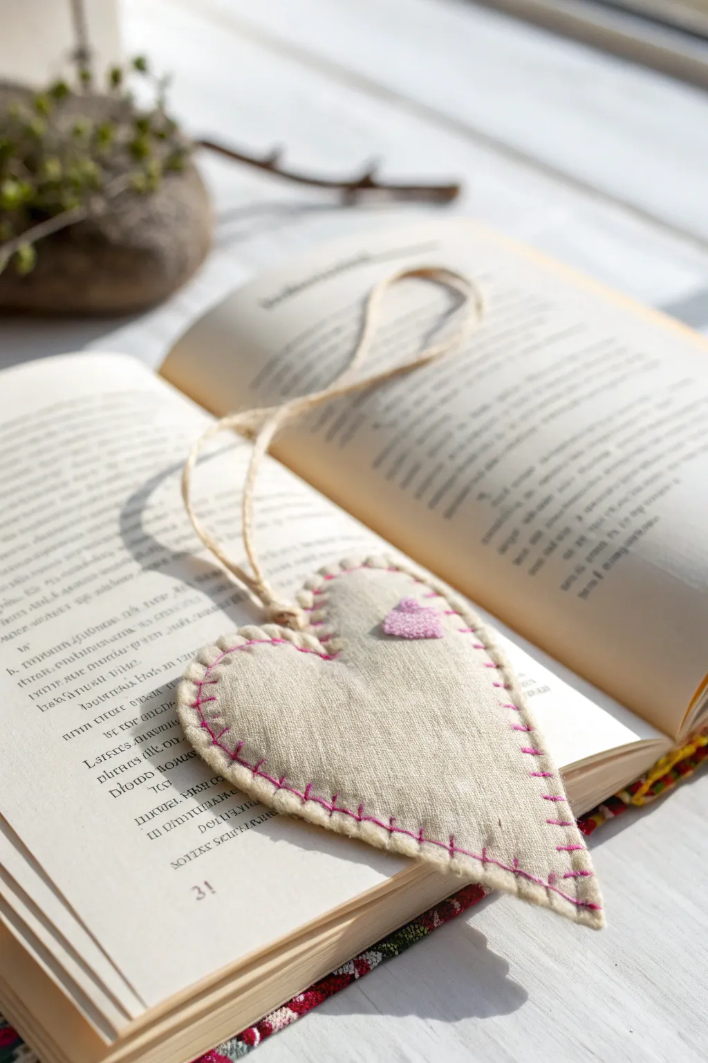 Crafted with love: A heart-shaped bookmark that adds a touch of warmth to every page.