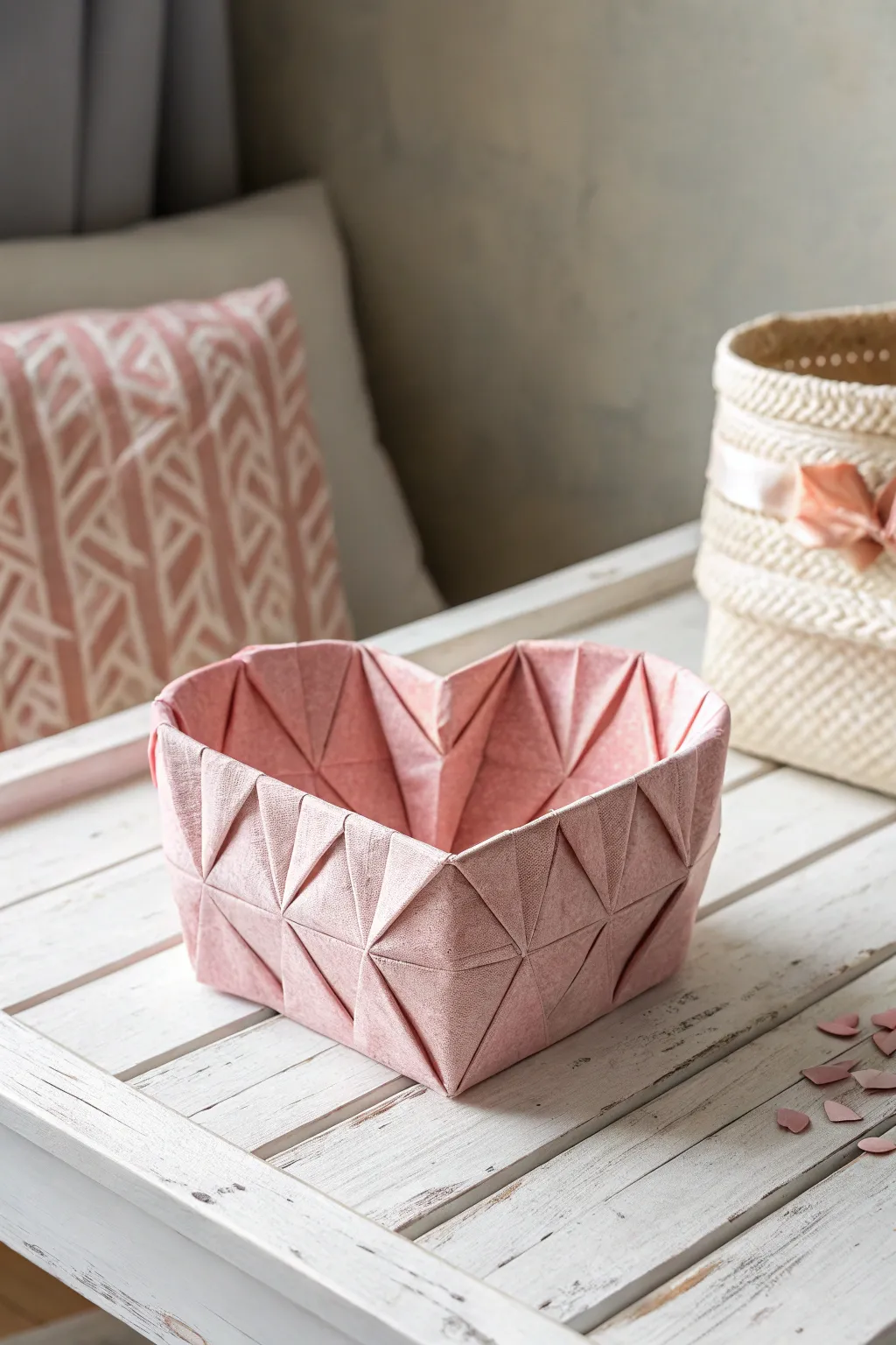 Fold your heart into a basket: a minimalist Valentine’s craft that speaks volumes.