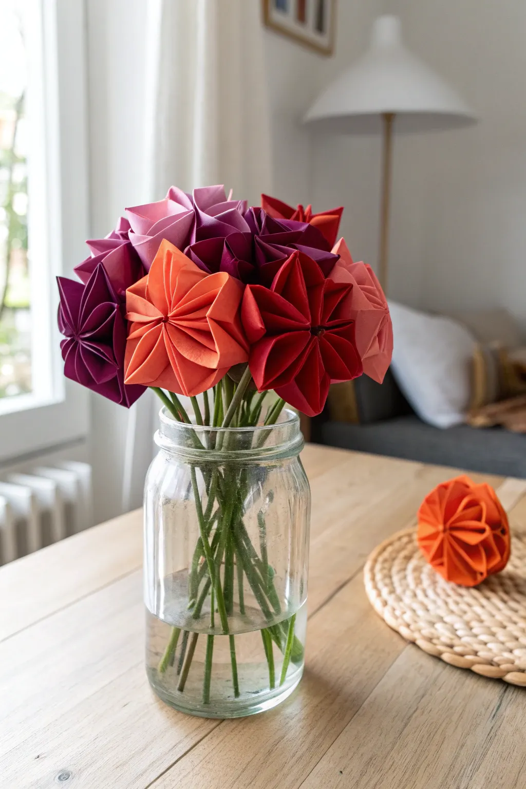 Elevate your Valentine's décor with an exquisite origami flower bouquet—where craftsmanship meets minimalist charm.