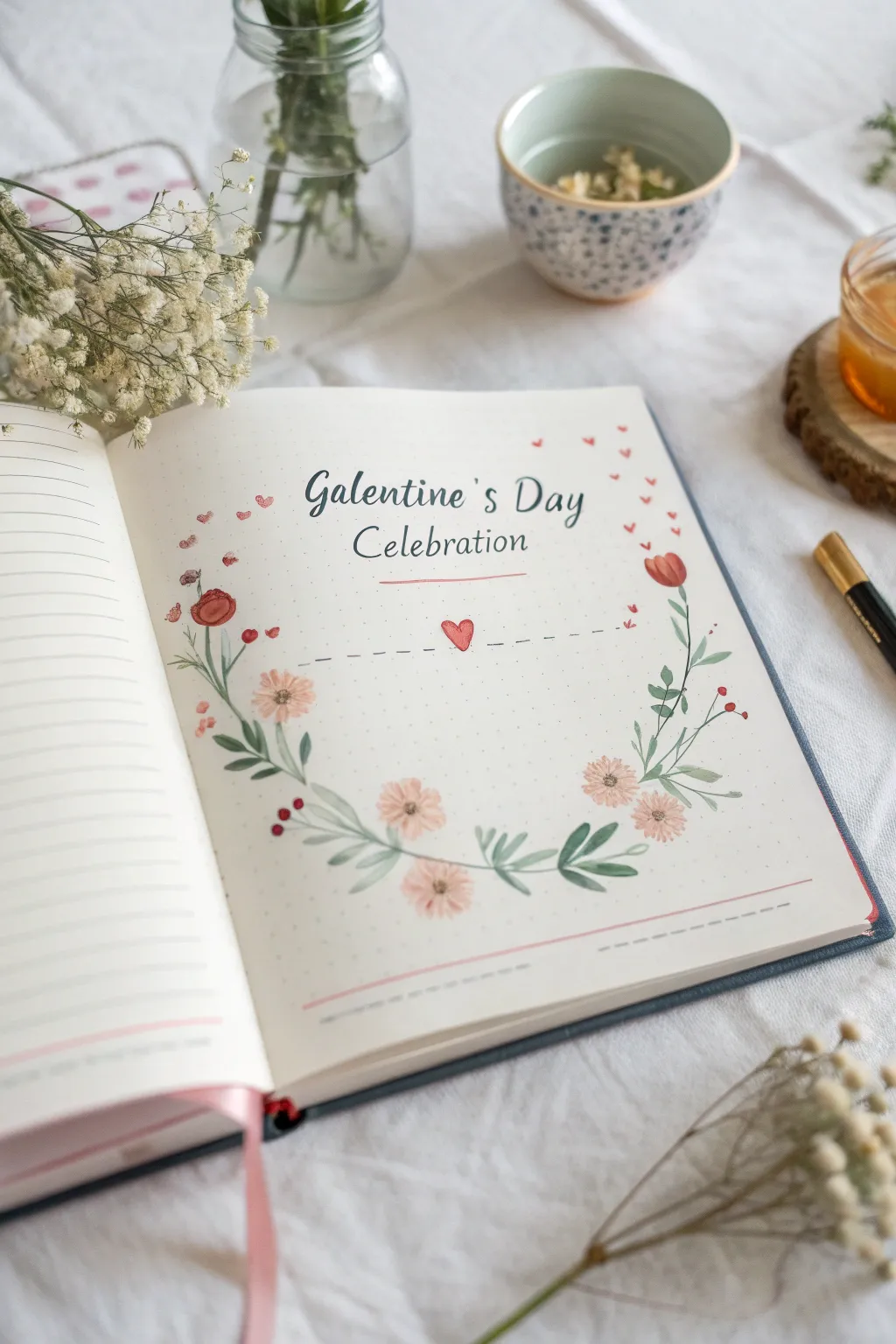 Celebrate the beauty of friendship with a Galentine’s Day journal page that captures heartfelt memories and shared joy.