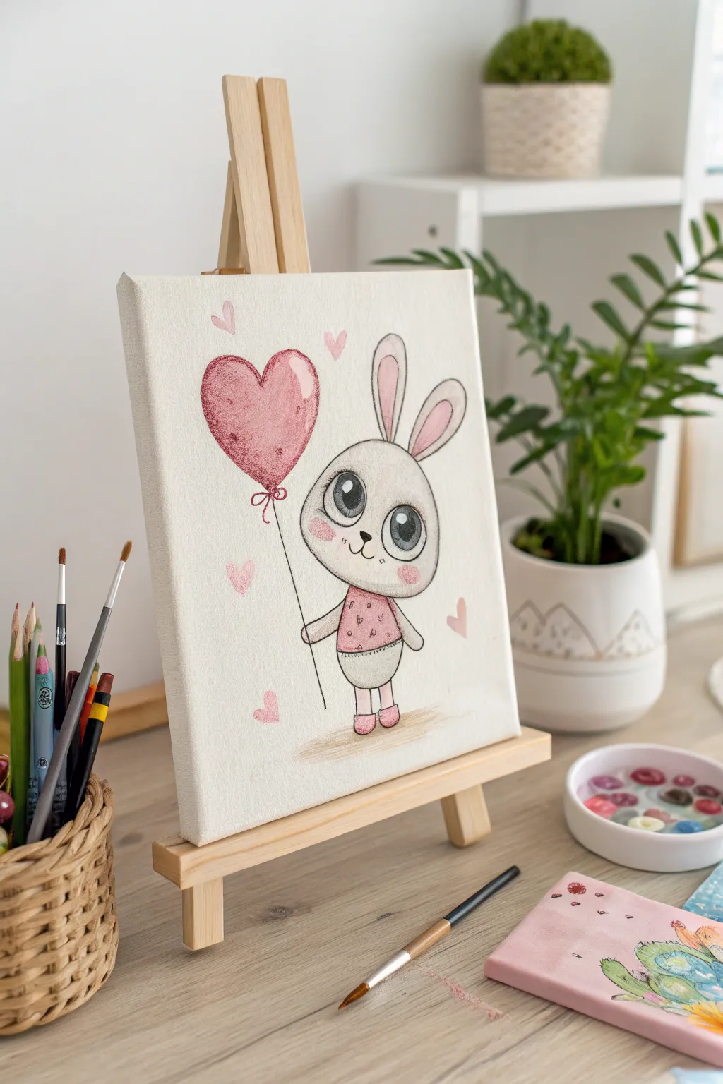 Capture hearts with this adorable Valentine's Day painting idea! 🎨💕