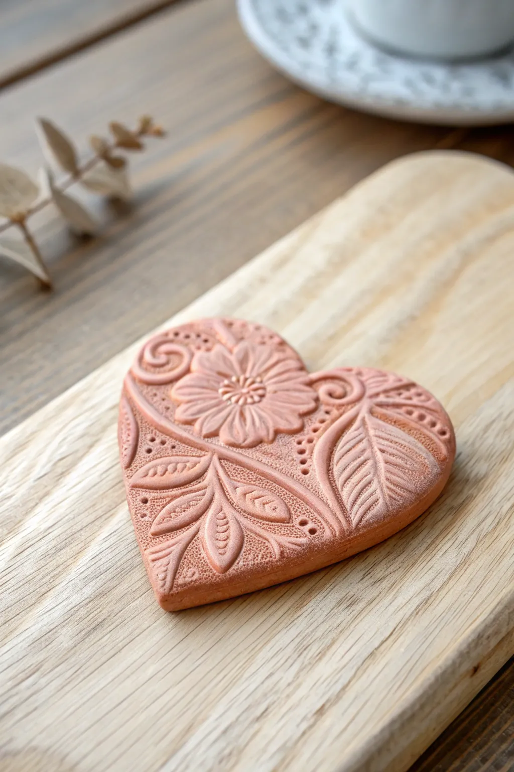 Embrace simplicity and love with a handcrafted textured heart magnet, a perfect touch for a minimalist Valentine's Day.