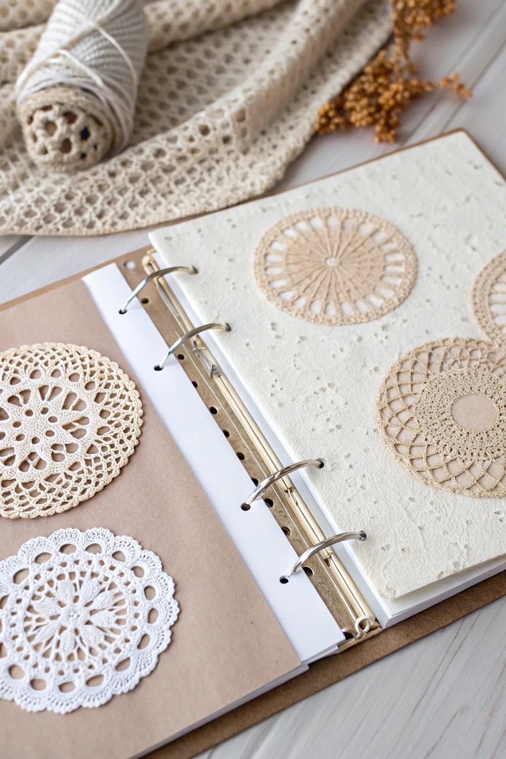 Crafting Love: Embrace the beauty of layered textures for a heartfelt Valentine's Day scrapbook.