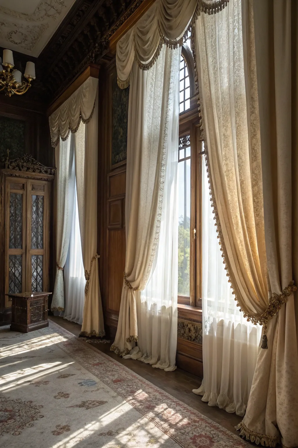 Juxtaposed fabrics create depth and visual interest.