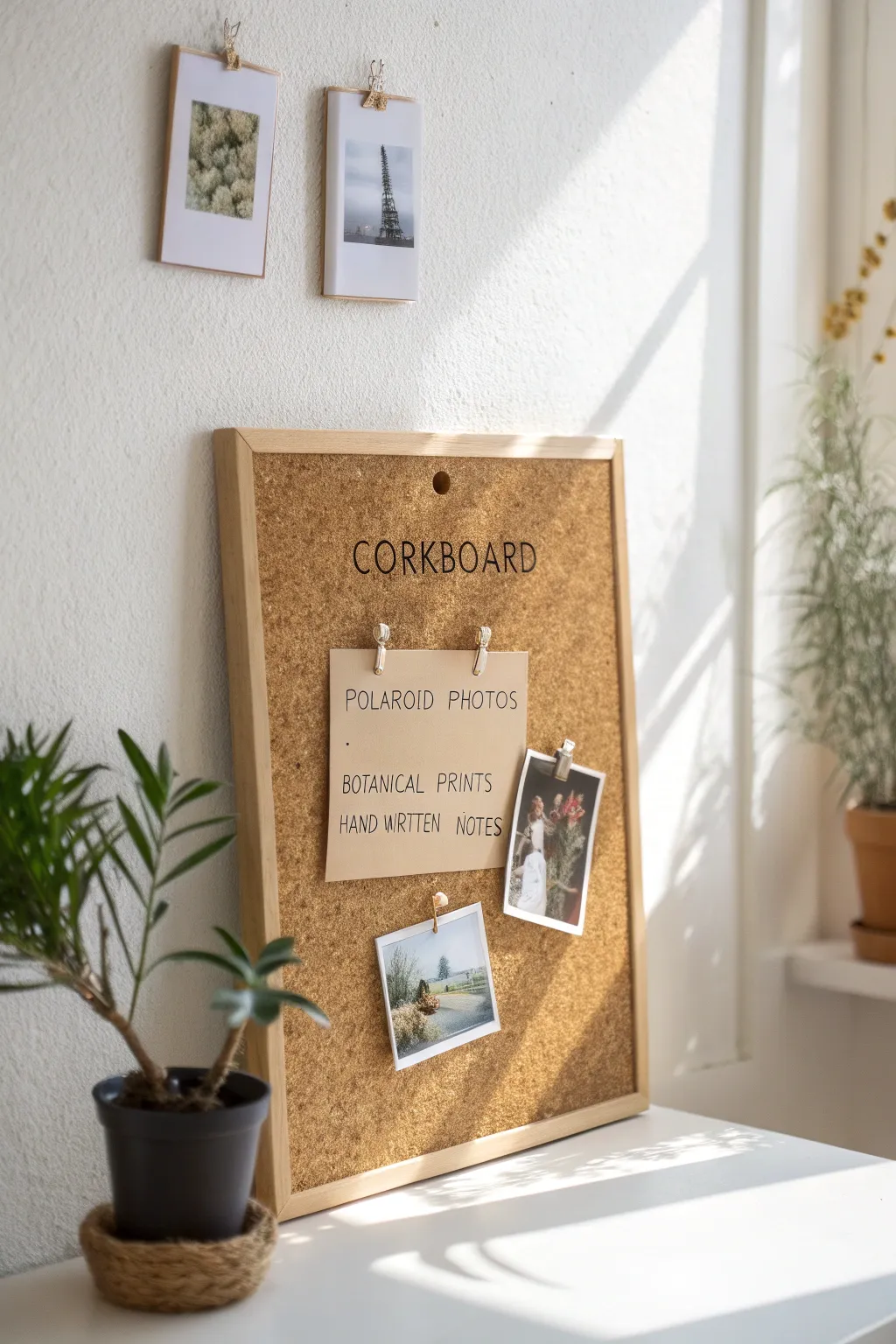 Transform your space with a minimalist corkboard: where simplicity meets inspiration.