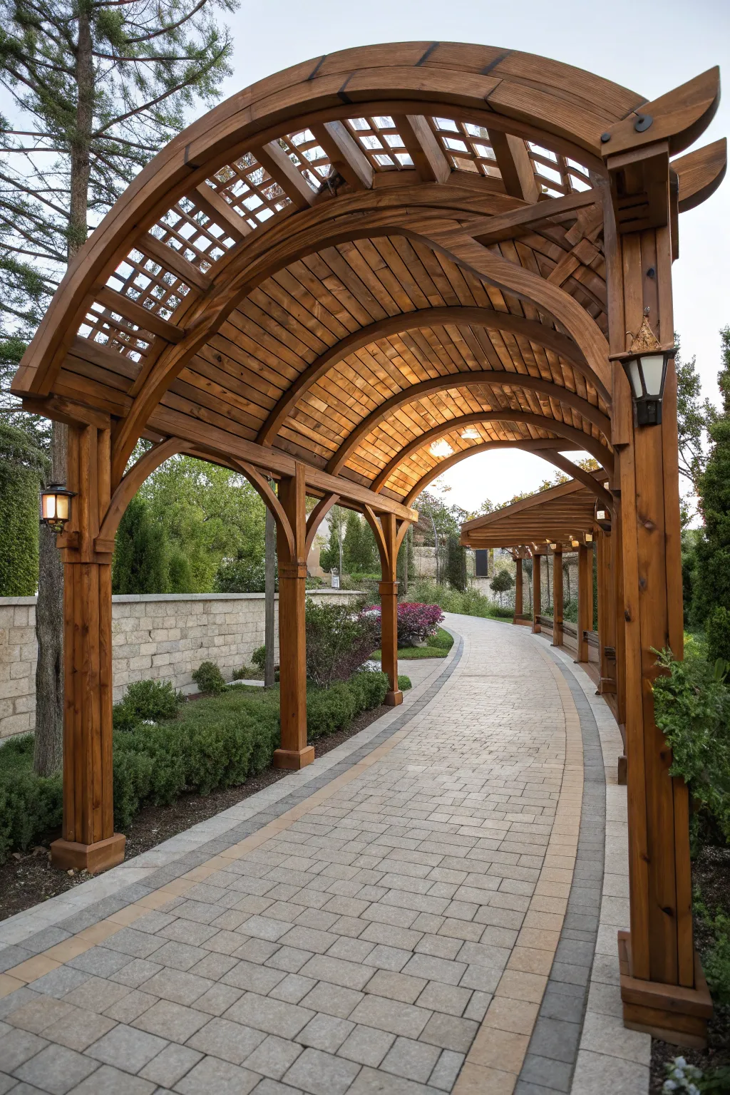 Elevate your walkway with an arched canopy that marries elegance and craftsmanship.
