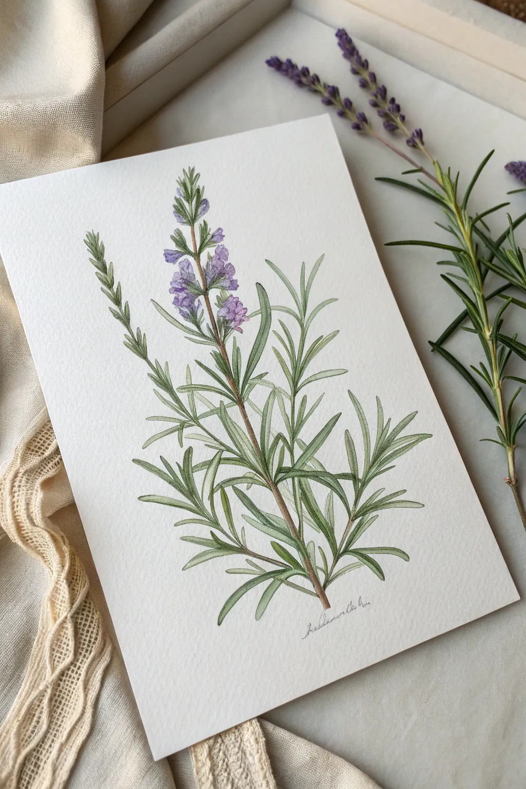 Embrace tranquility with the delicate artistry of herbal watercolor harmony.