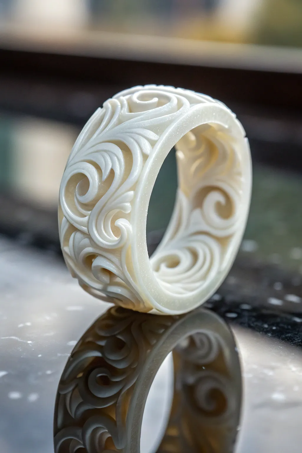 An abstract wax ring design that embodies creativity.