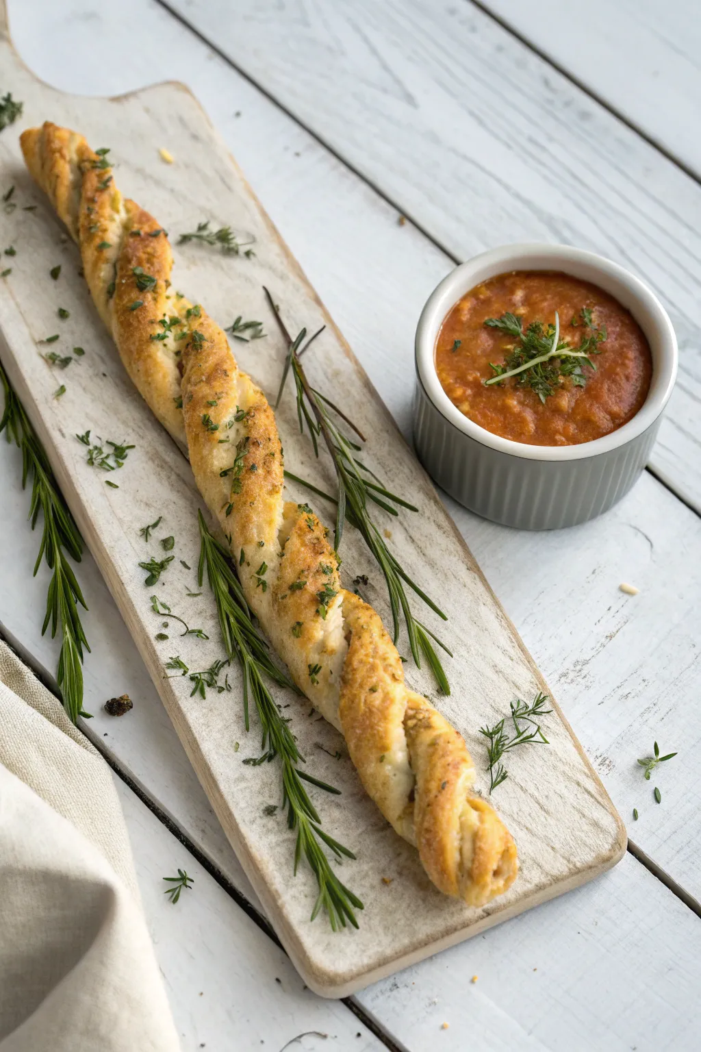 Transform leftover pie crust into gourmet herbed breadsticks—simple, chic, and perfect for dipping!