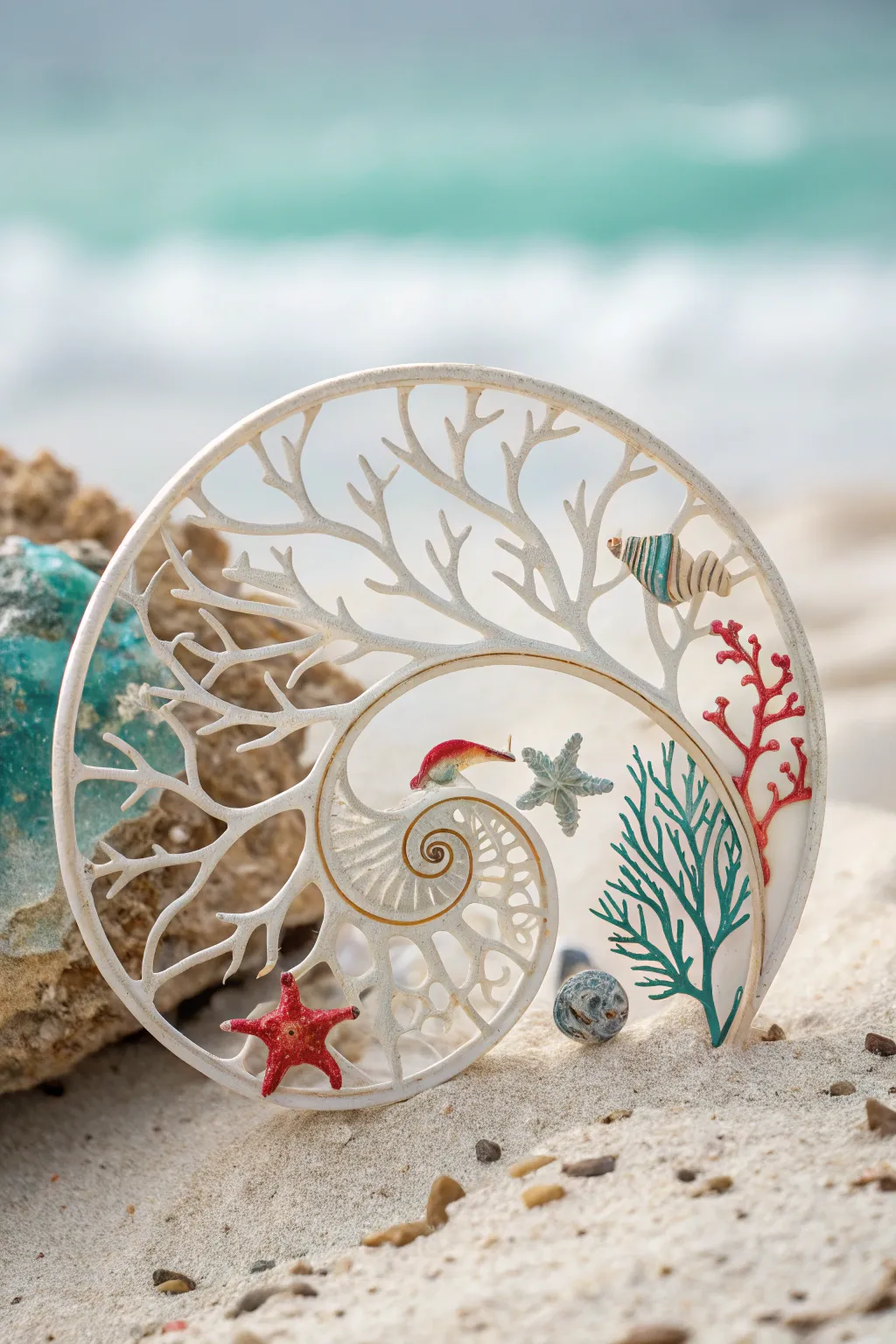 Dive into serenity with this stunning aquatic spiral art, where simplicity meets the ocean's vibrant beauty.