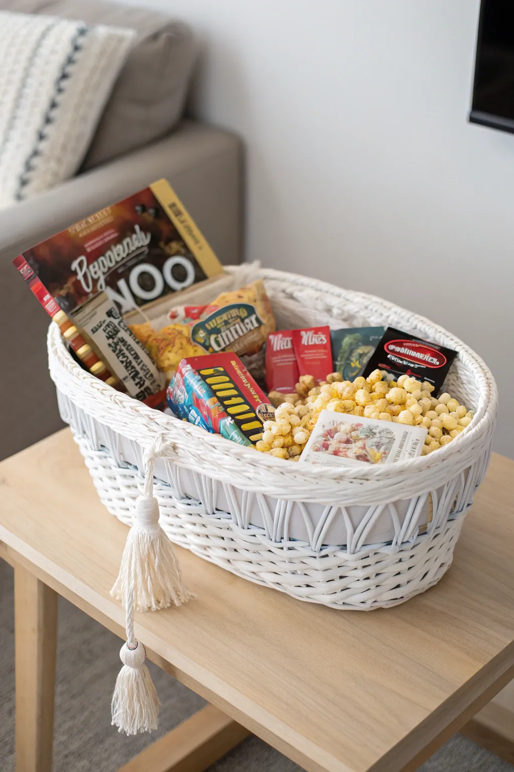 Transform your movie night with this charmingly curated basket of cinematic delights!