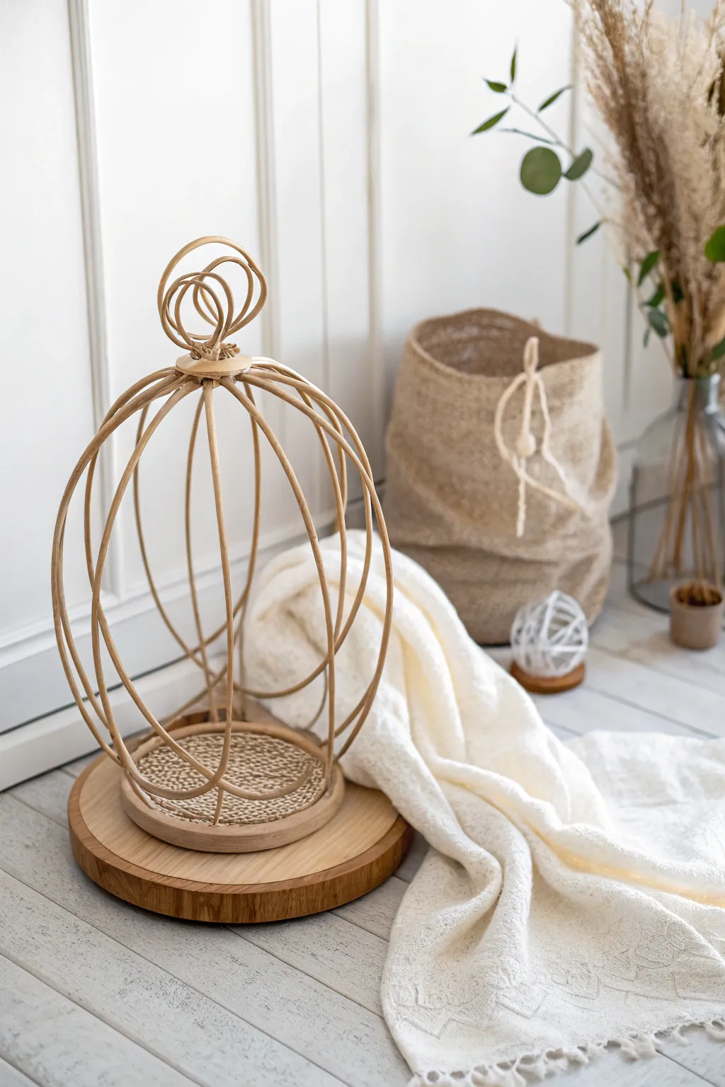 Discover the elegance of mixed media art: where wire meets natural beauty.