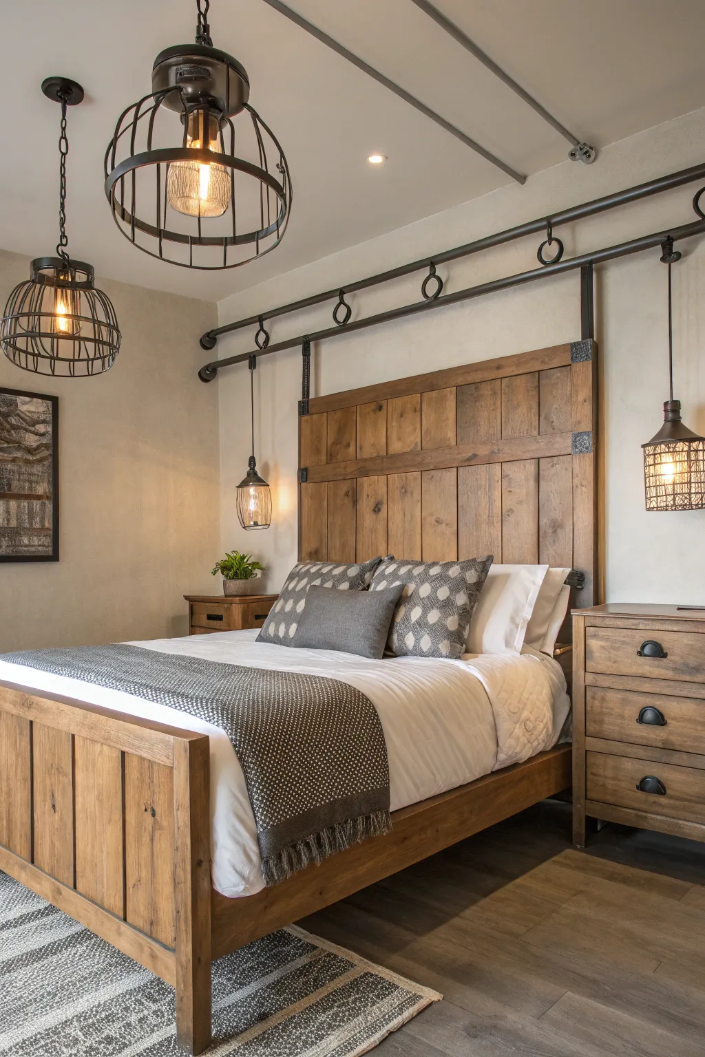 Mix wood with other materials for a dynamic look.