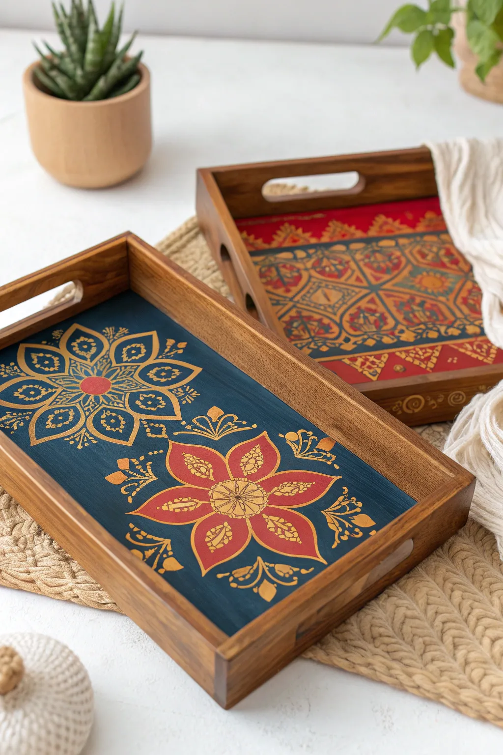 Add a touch of global charm to your home with this Moroccan-inspired wooden tray, perfect for sparking conversations and celebrating cultural beauty.
