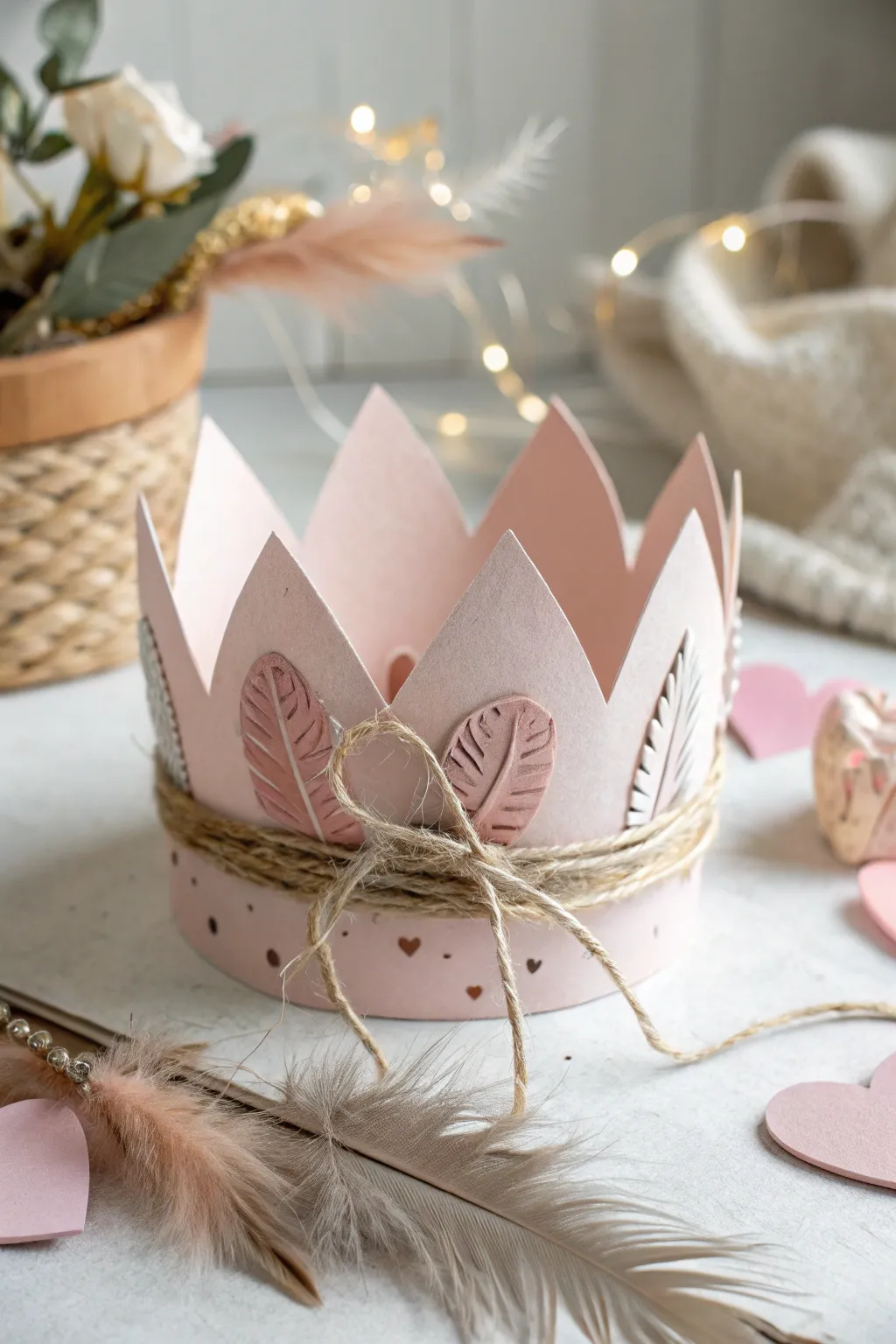Crafted with love: A charming Valentine's crown for your little one's royal day.