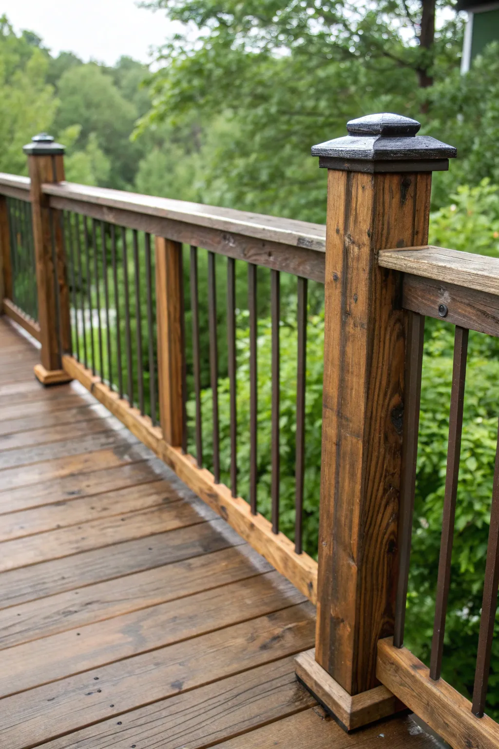 Transform your space with eco-friendly charm: Repurposed 2x4 deck railing.