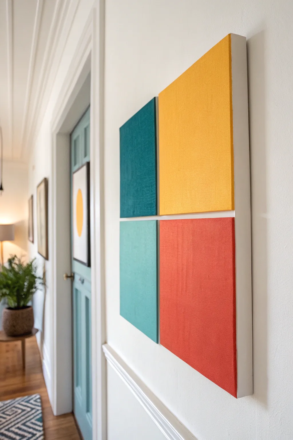 Transform your space with bold color block abstracts that make a statement. Embrace simplicity and style with Scandinavian elegance and a touch of Boho.