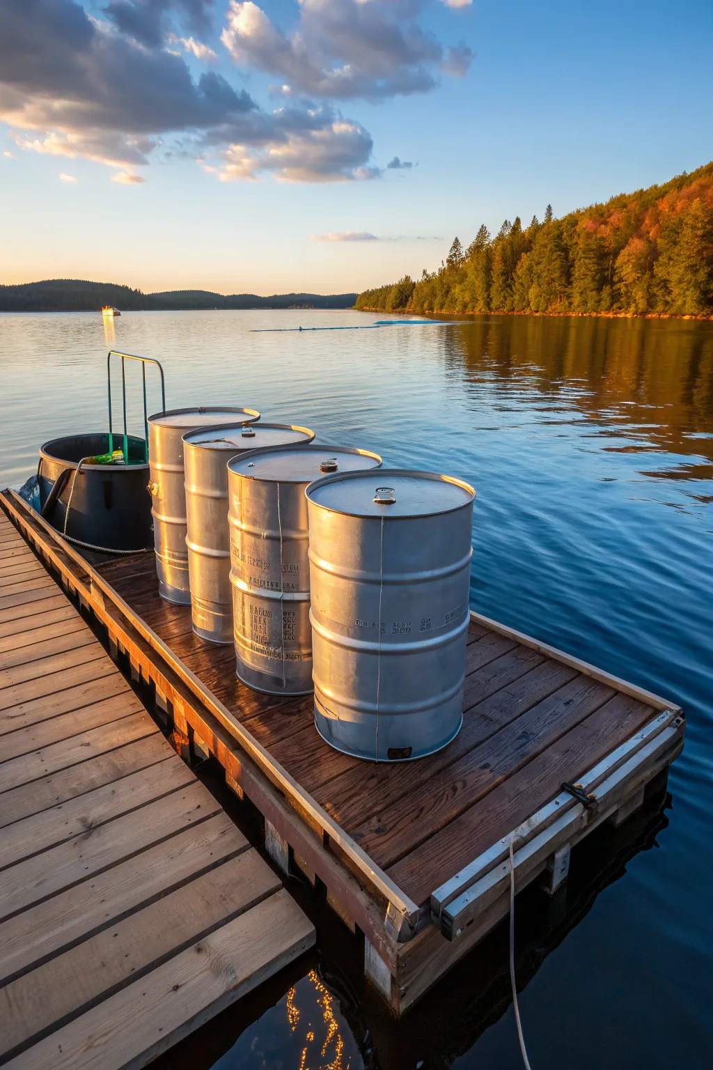 Craftsmanship afloat: A bold and innovative floating dock built with 55-gallon drums.