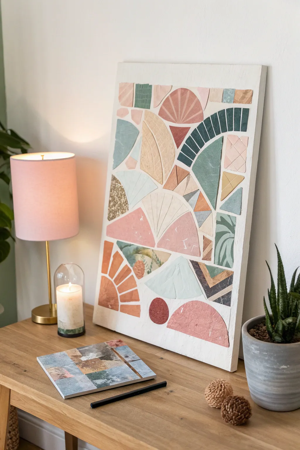 Discover the beauty in simplicity with a DIY abstract collage. A perfect blend of textures and colors for your minimalist boho decor.