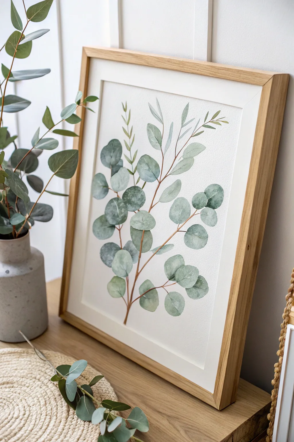 Embrace the serene beauty of nature with this exquisite botanical watercolor, perfect for a minimalist and Boho-inspired space.