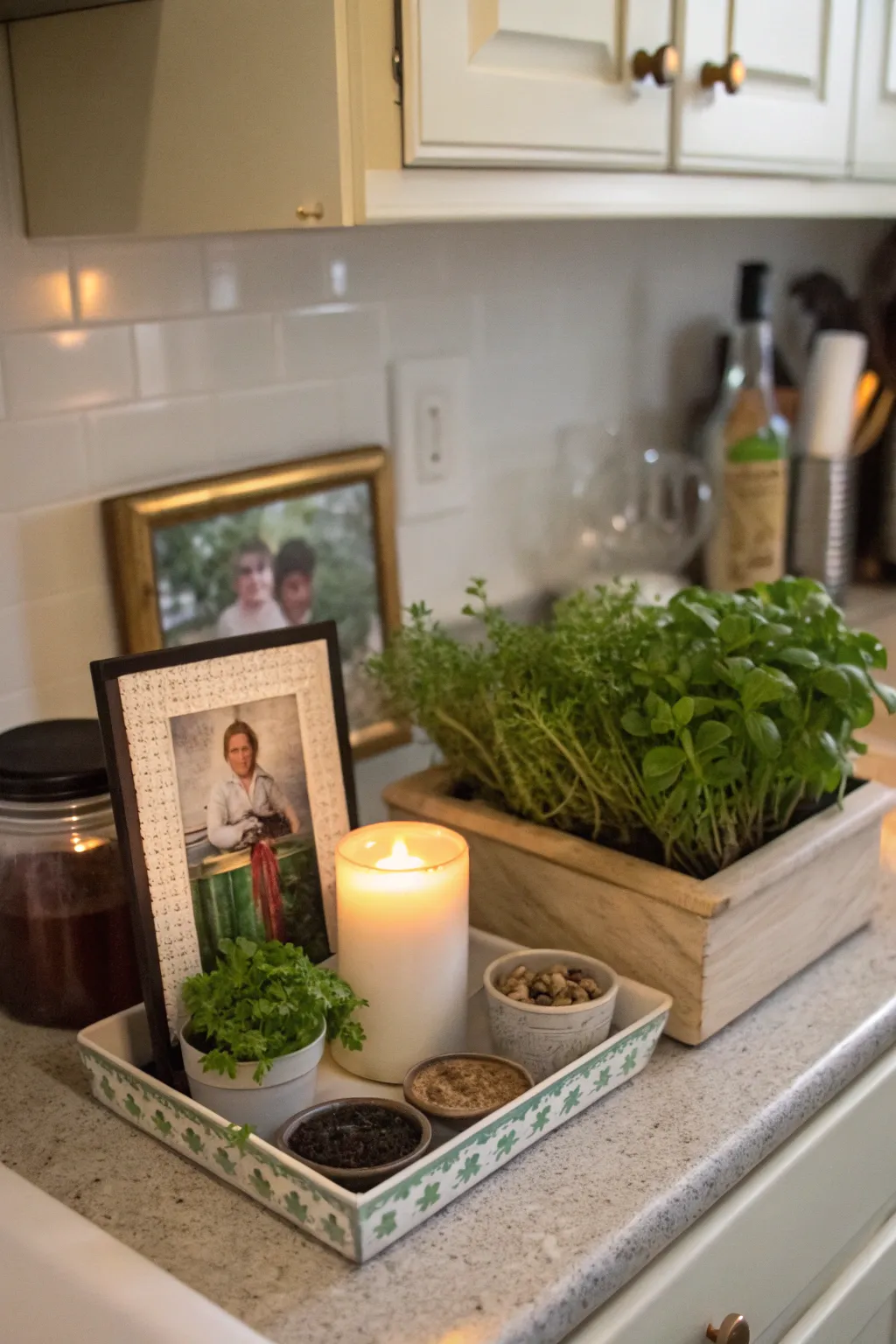 A kitchen altar combines everyday rituals with spiritual reflection.