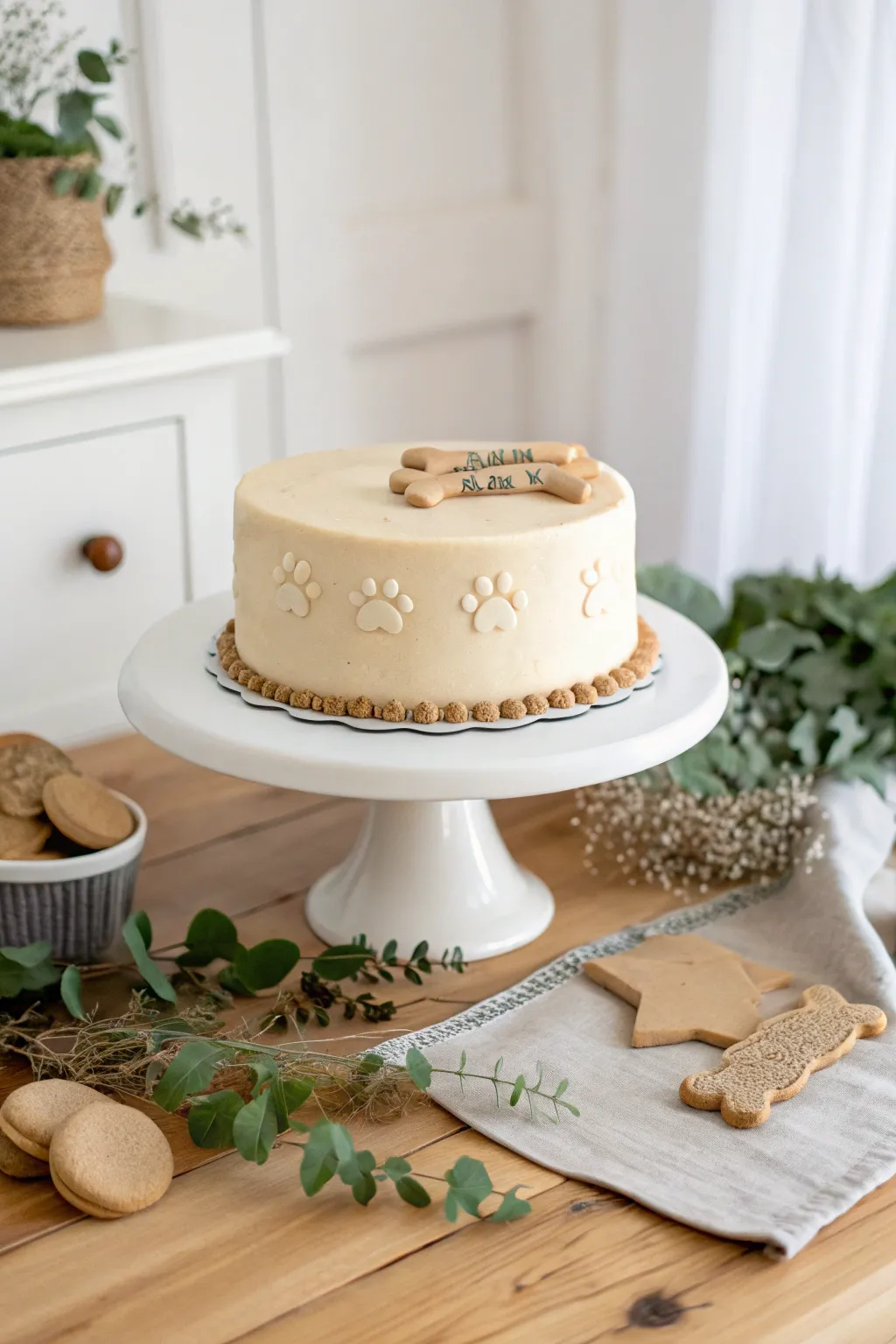 Celebrate in style with a chic, dog bone cake - perfect for your furry friend's special day!