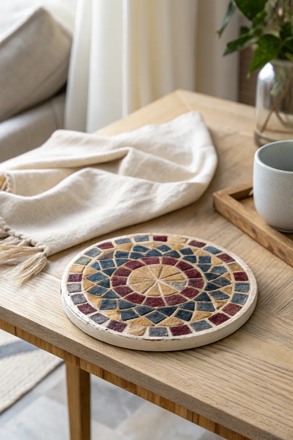Elevate your coffee table with Italian-inspired mosaic coasters—small masterpieces of elegance and craftsmanship.