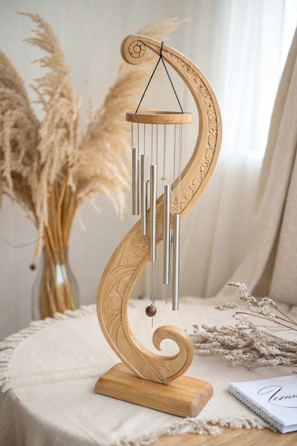 Discover the harmony of art and sound with this exquisite, minimalist sound sculpture.
