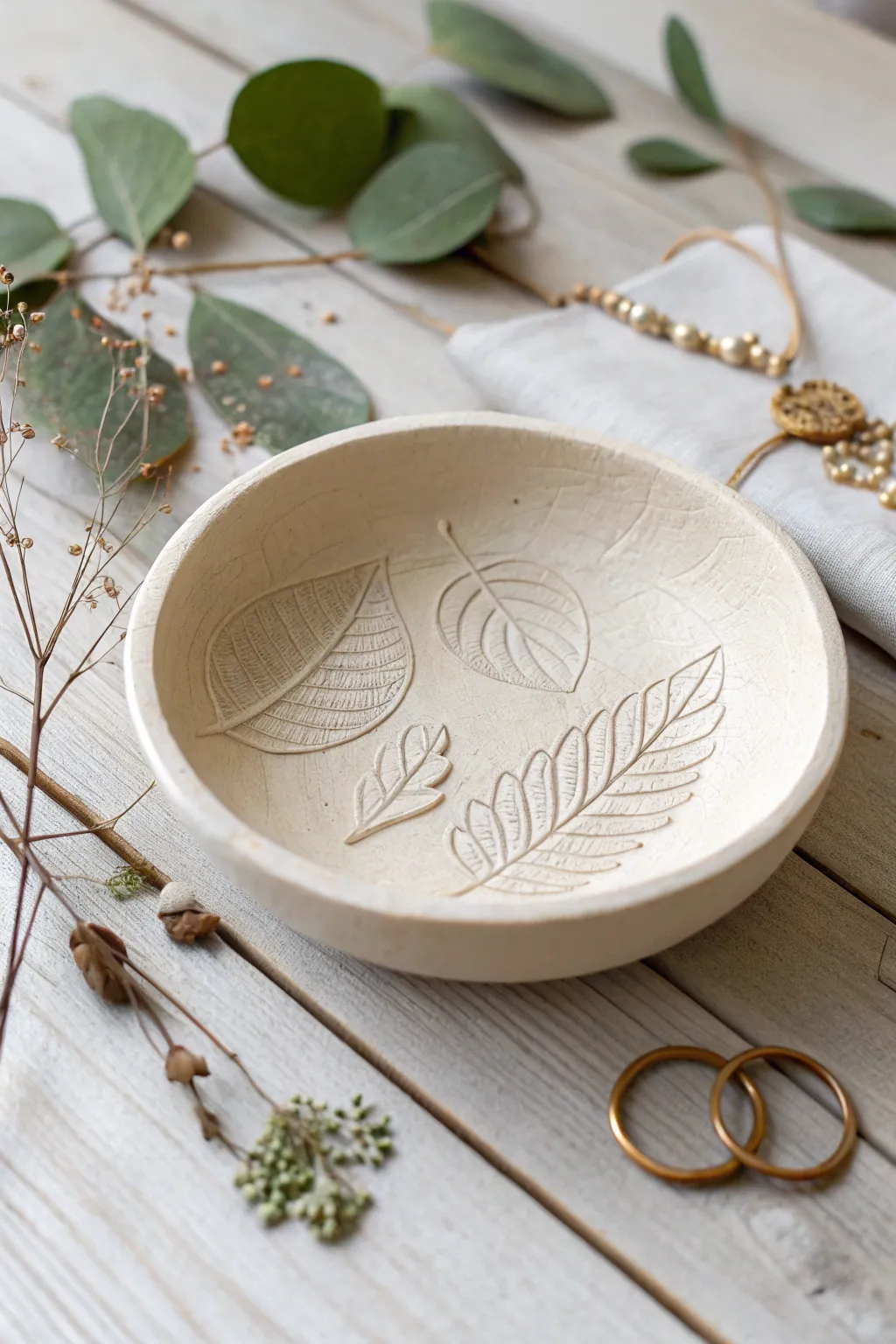 Embrace natural beauty with handcrafted clay jewelry dishes, perfect for organizing your treasures.