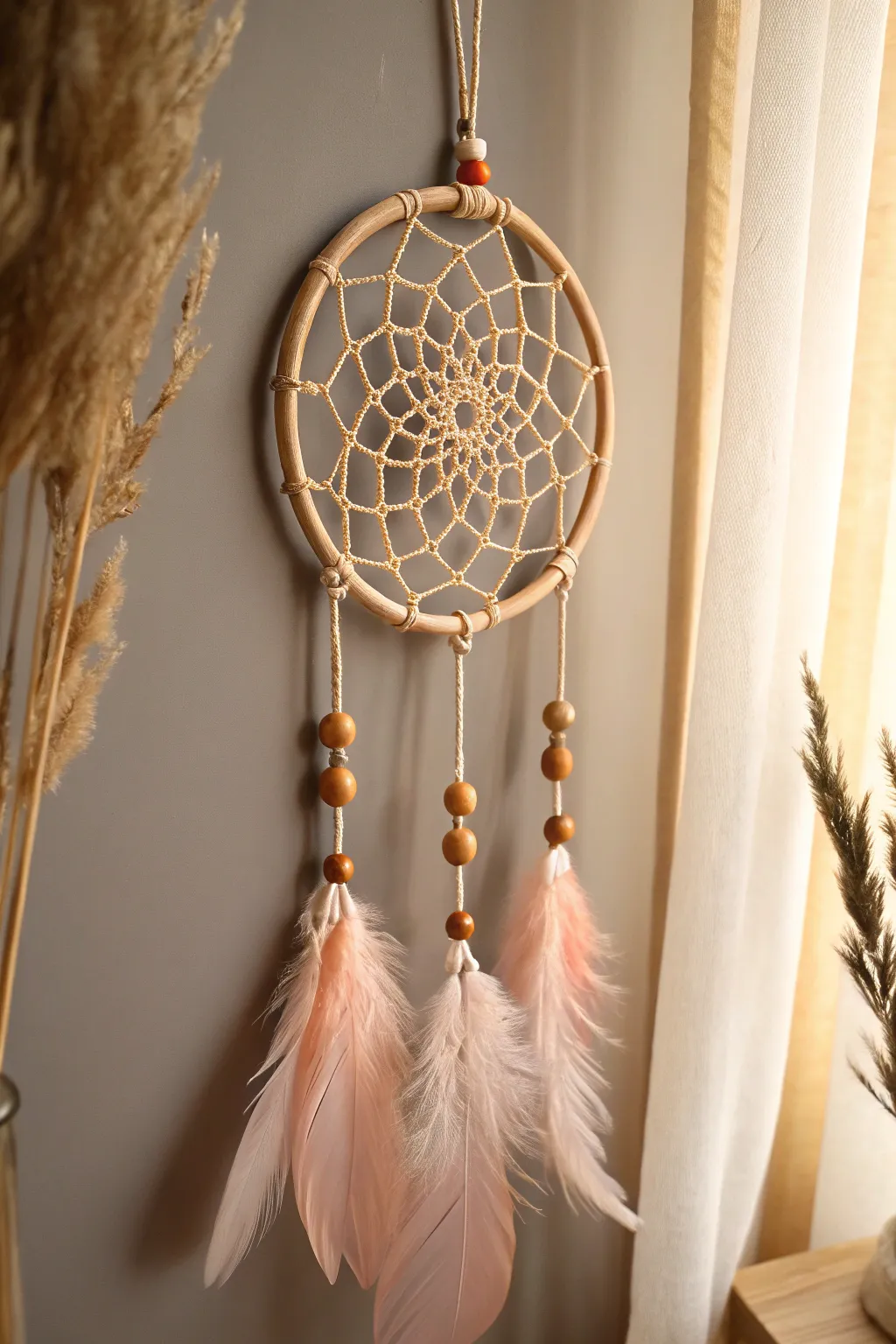 Capture your dreams with a touch of magic and artistry. 🌿✨ #DreamcatcherCraft #BohoScandiStyle