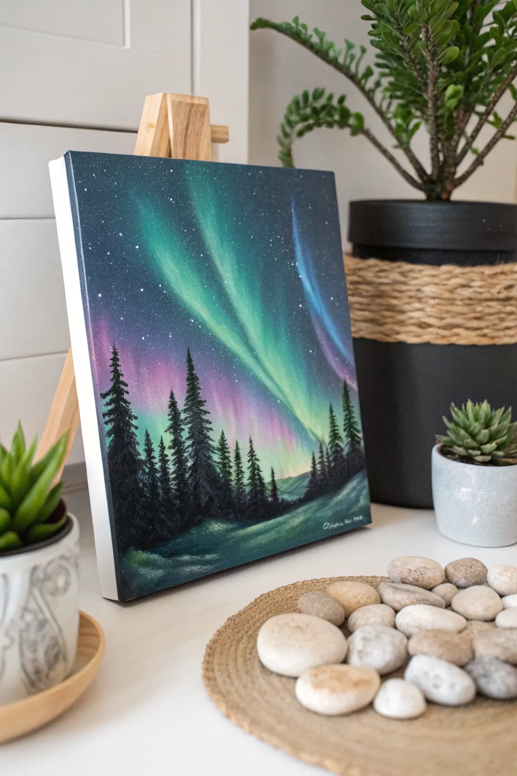 Embrace the dreamy allure of the aurora with soft pastel edges - simplicity meets natural beauty.