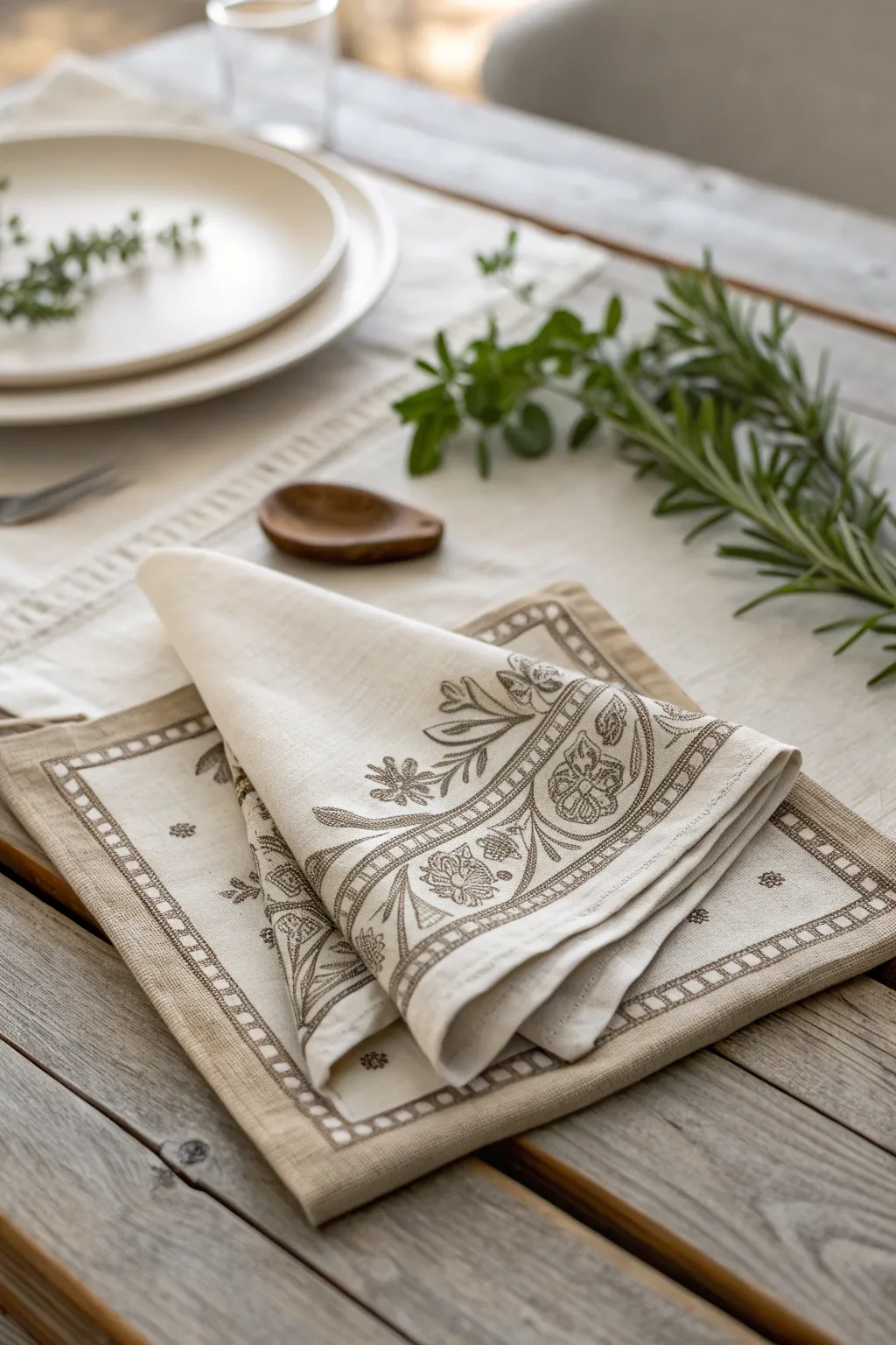 Elevate your table setting with a touch of rustic elegance using a bandana napkin.