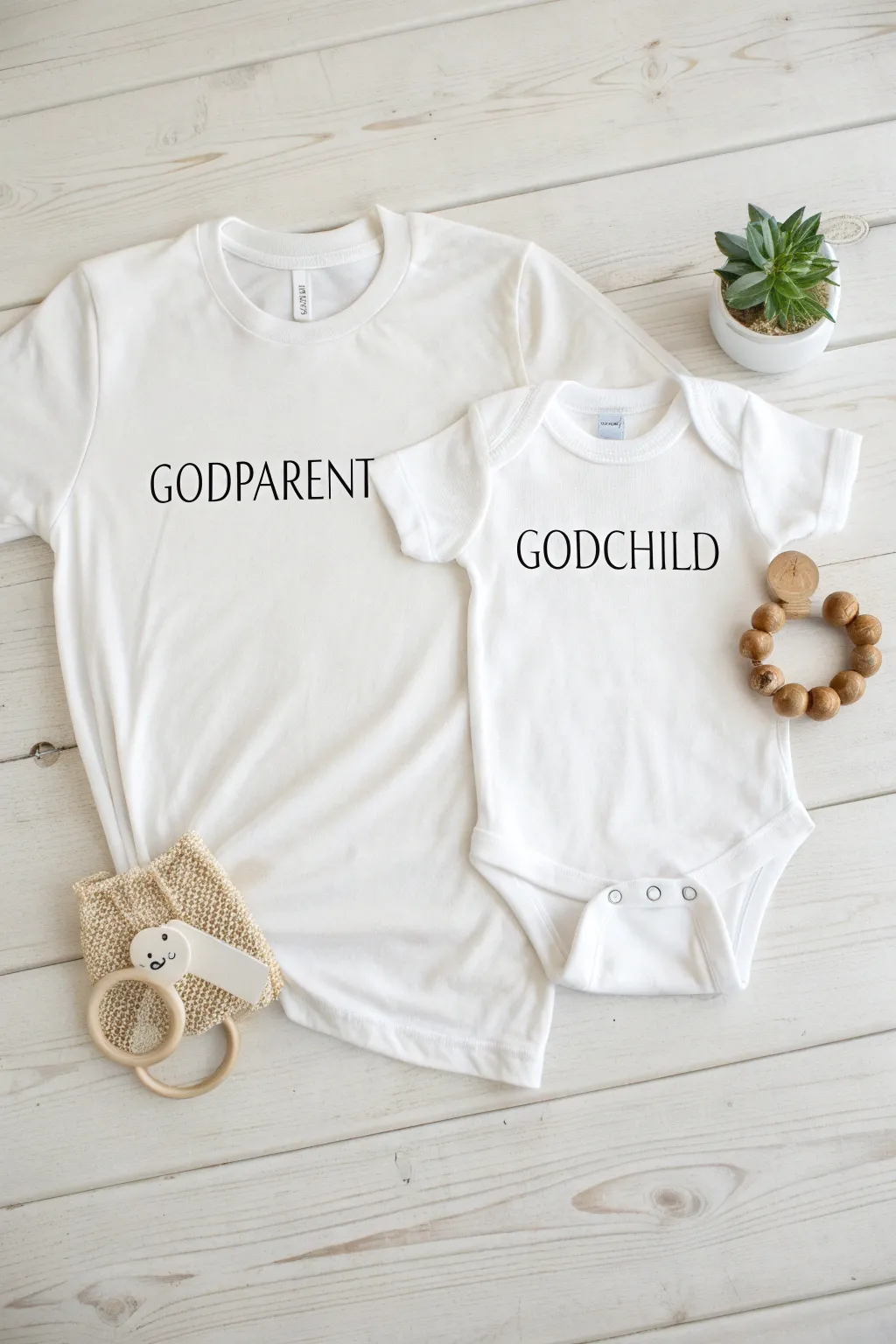 Celebrate the bond with matching attire that speaks simplicity and elegance. #BaptismStyle #MinimalistCharm