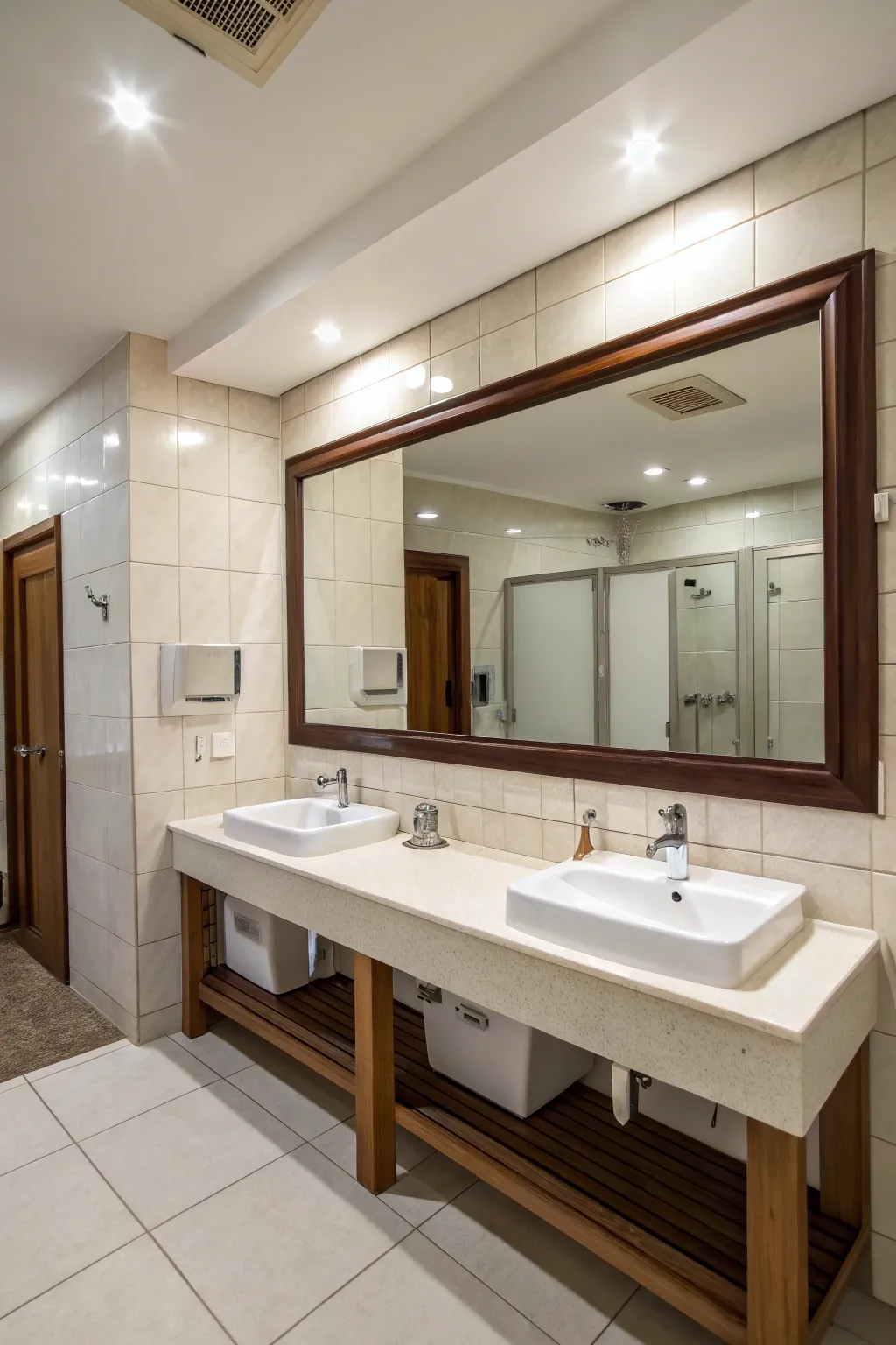 Practical and luxurious dual sink setup.