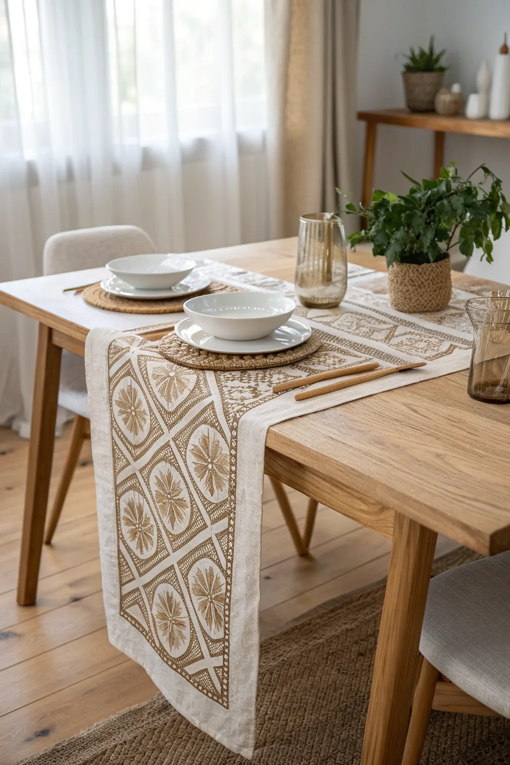 Elevate your dining experience with the timeless elegance of a handcrafted batik table runner.