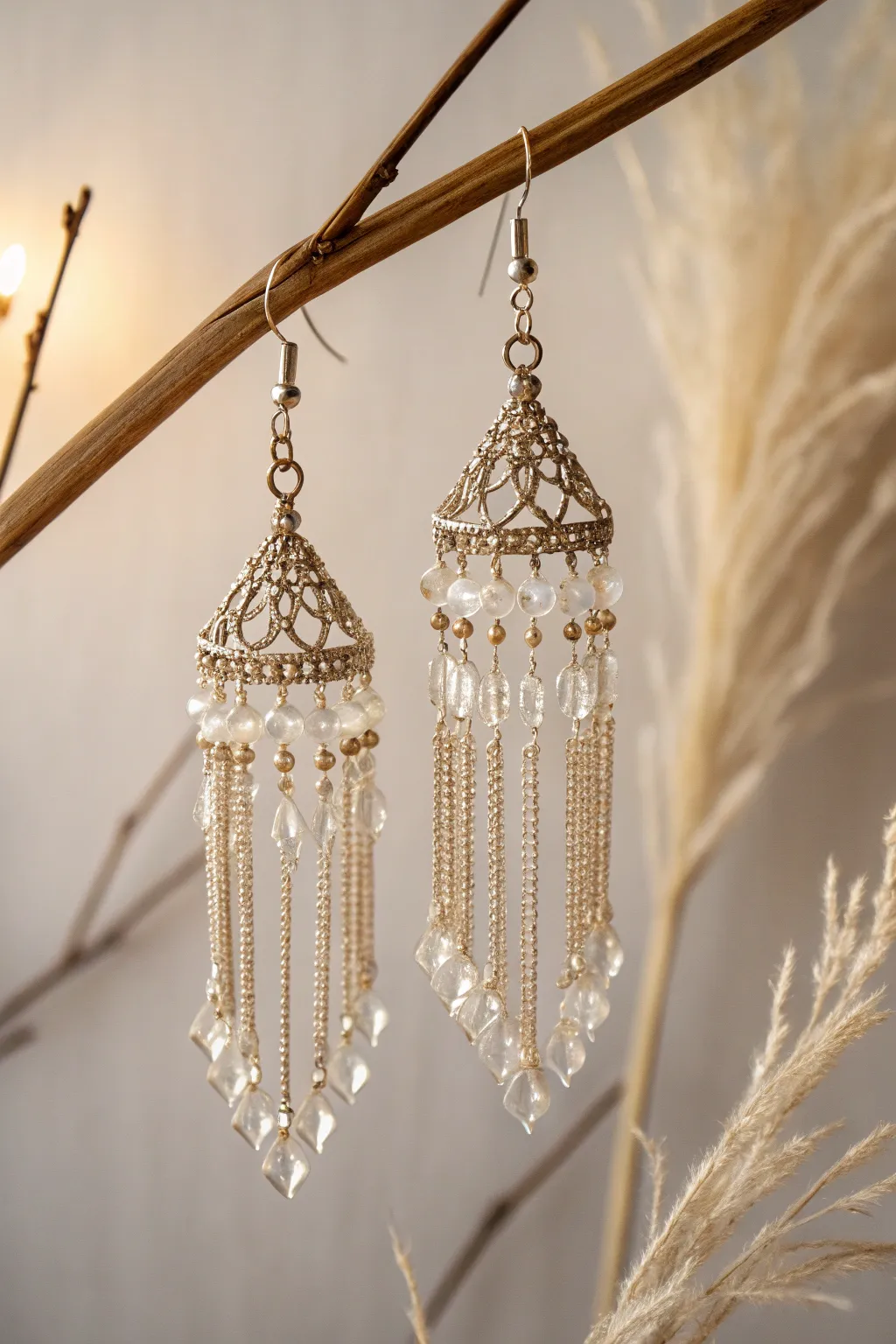 Embrace the elegance of the roaring twenties with these vintage-inspired beaded chandeliers.