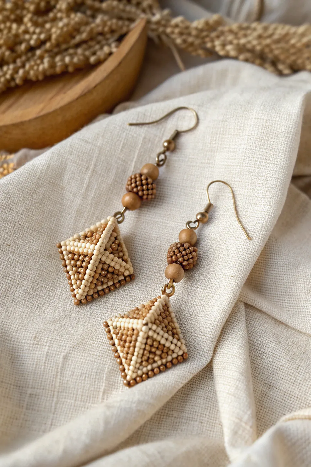 Elevate your style with these stunning 3D beaded earrings, where minimalist design meets bohemian charm.
