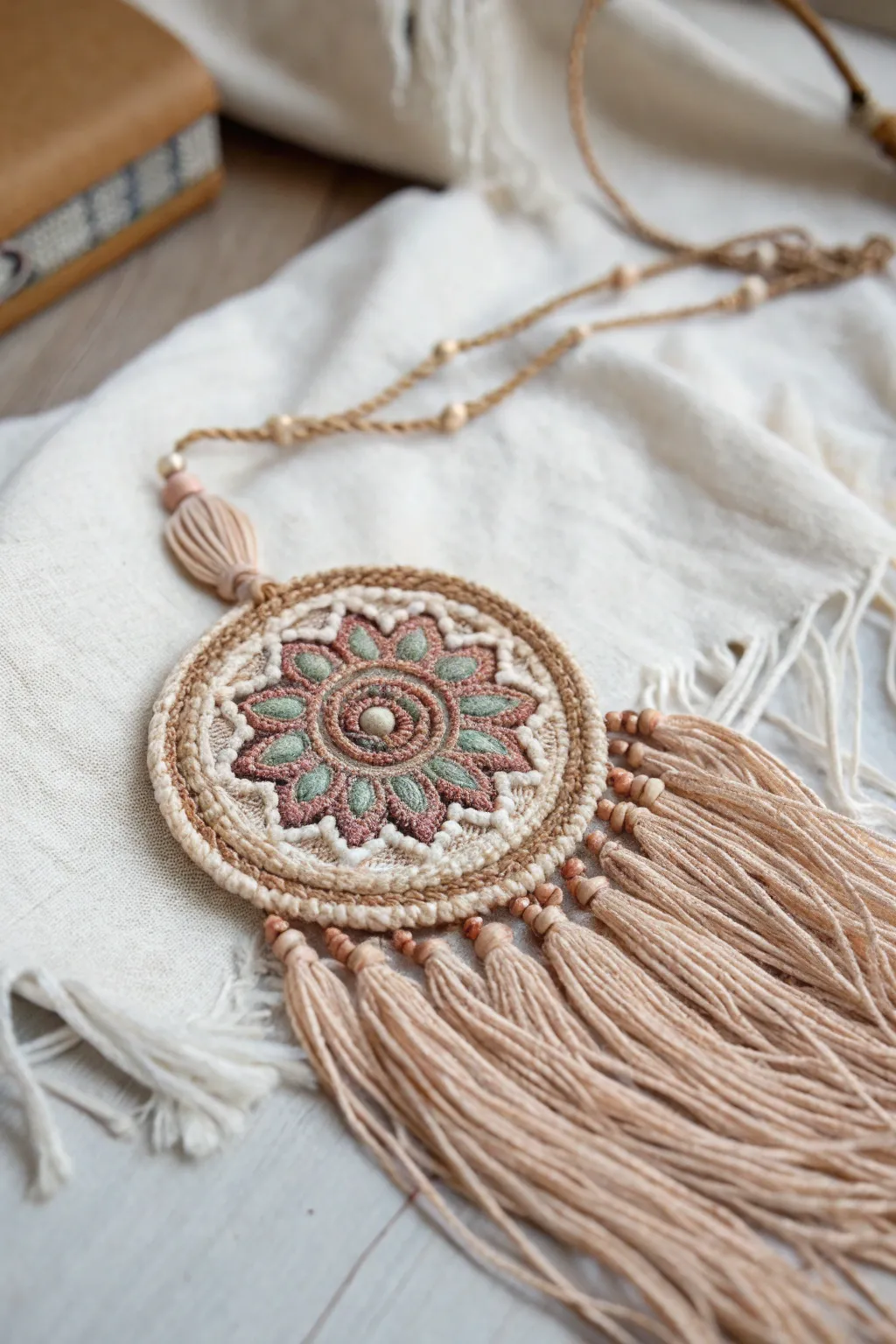 Add a whimsical touch to your style with a dreamy fringe medallion.