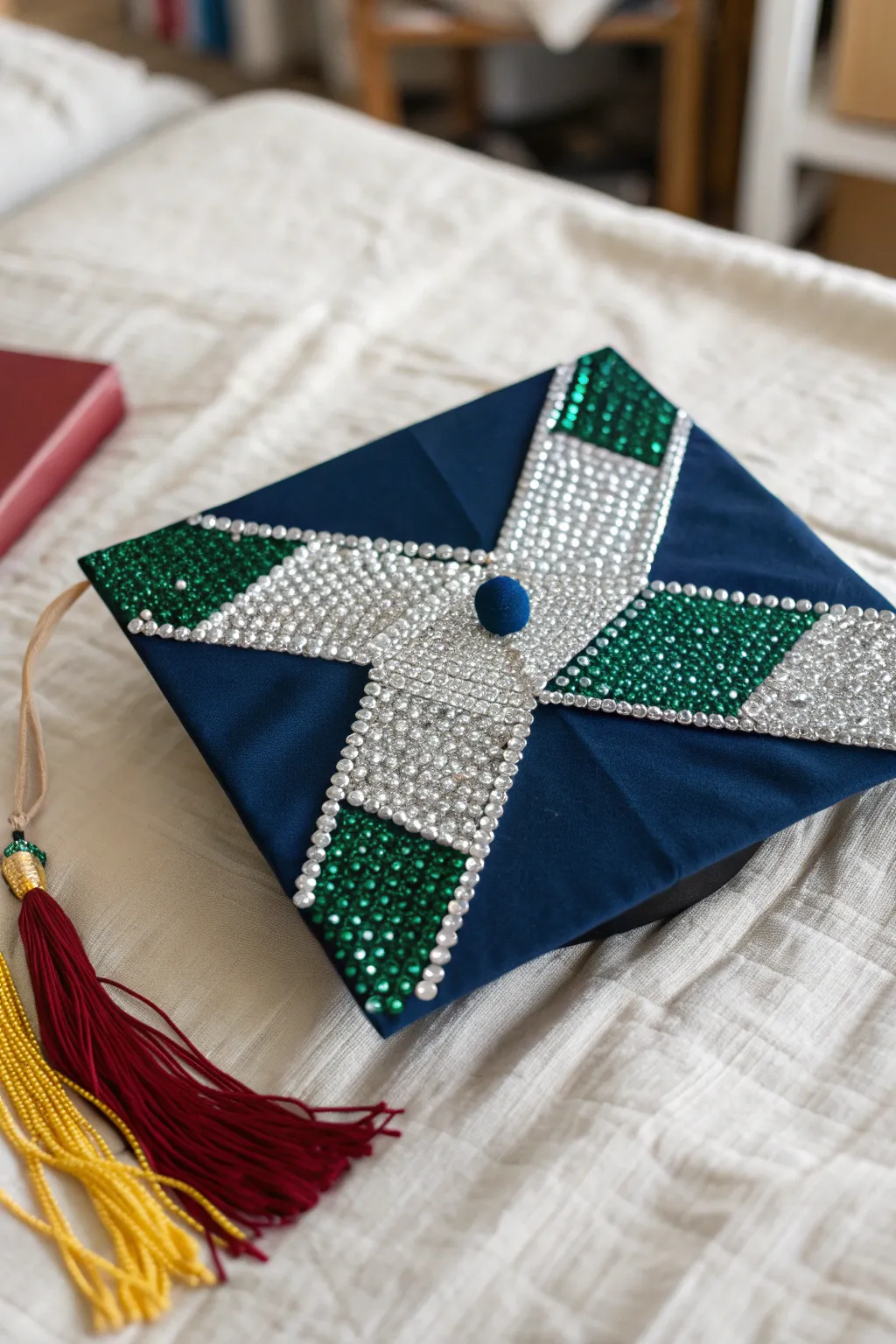 Transform your graduation cap into a work of art with bold color blocks!