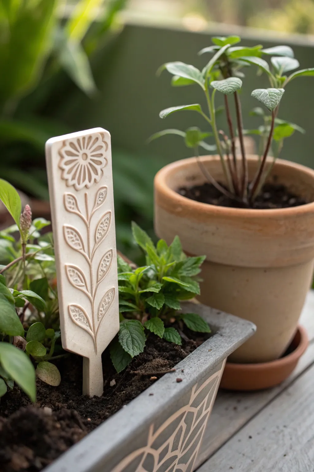 Add a touch of elegance to your garden with handcrafted clay markers.