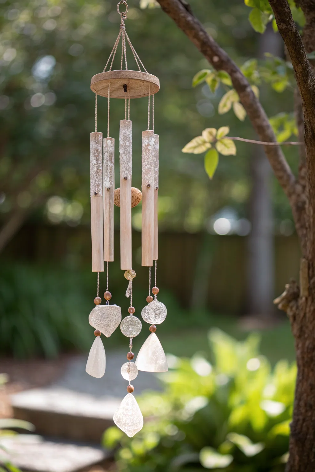 Illuminate your garden with the enchanting glow of resin wind chimes, where simplicity meets whimsy.