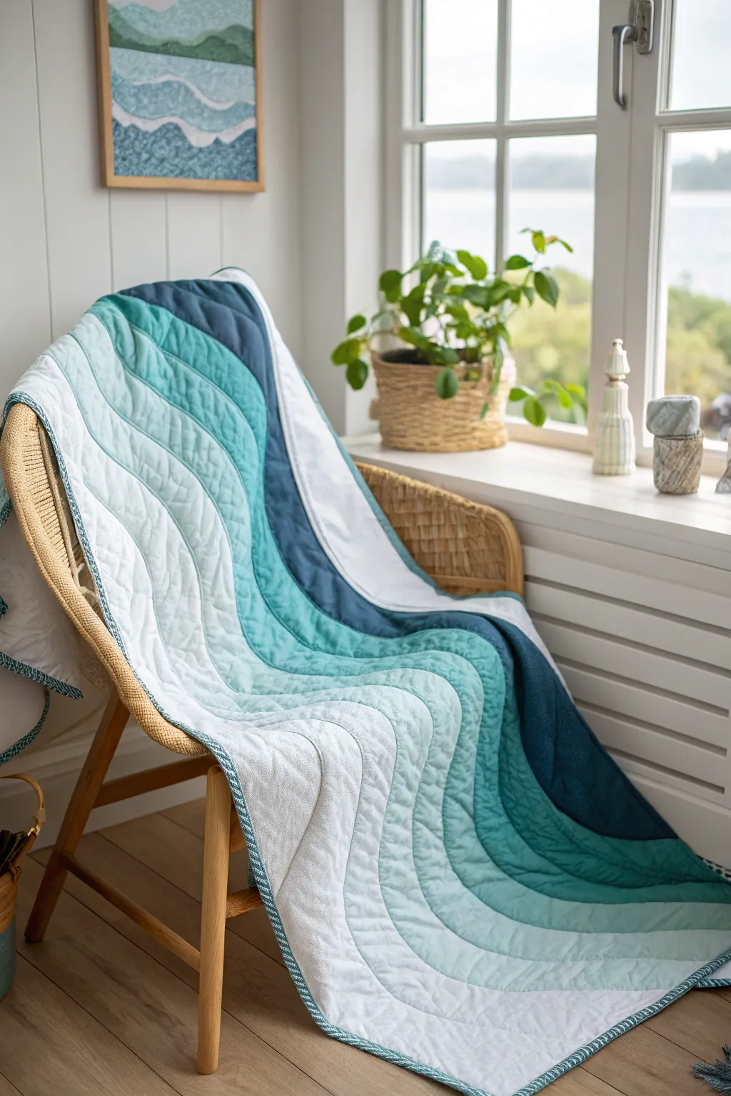 Bring the soothing rhythm of the ocean into your home with this stunning jelly roll quilt pattern.