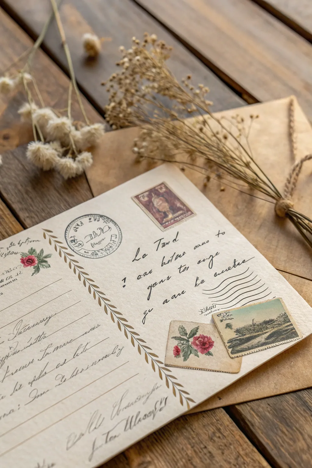 Embrace old-school romance with a vintage postcard birthday card, where simplicity meets timeless charm.