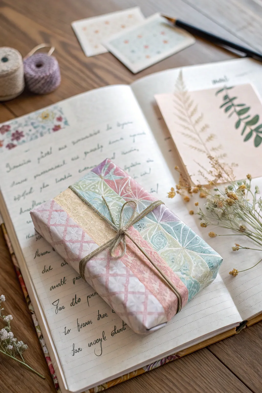 Transform your birthday scrapbook into a work of art by incorporating sentimental wrapping paper pieces. 🌿✨ #CraftWithCare #ScandiBoho