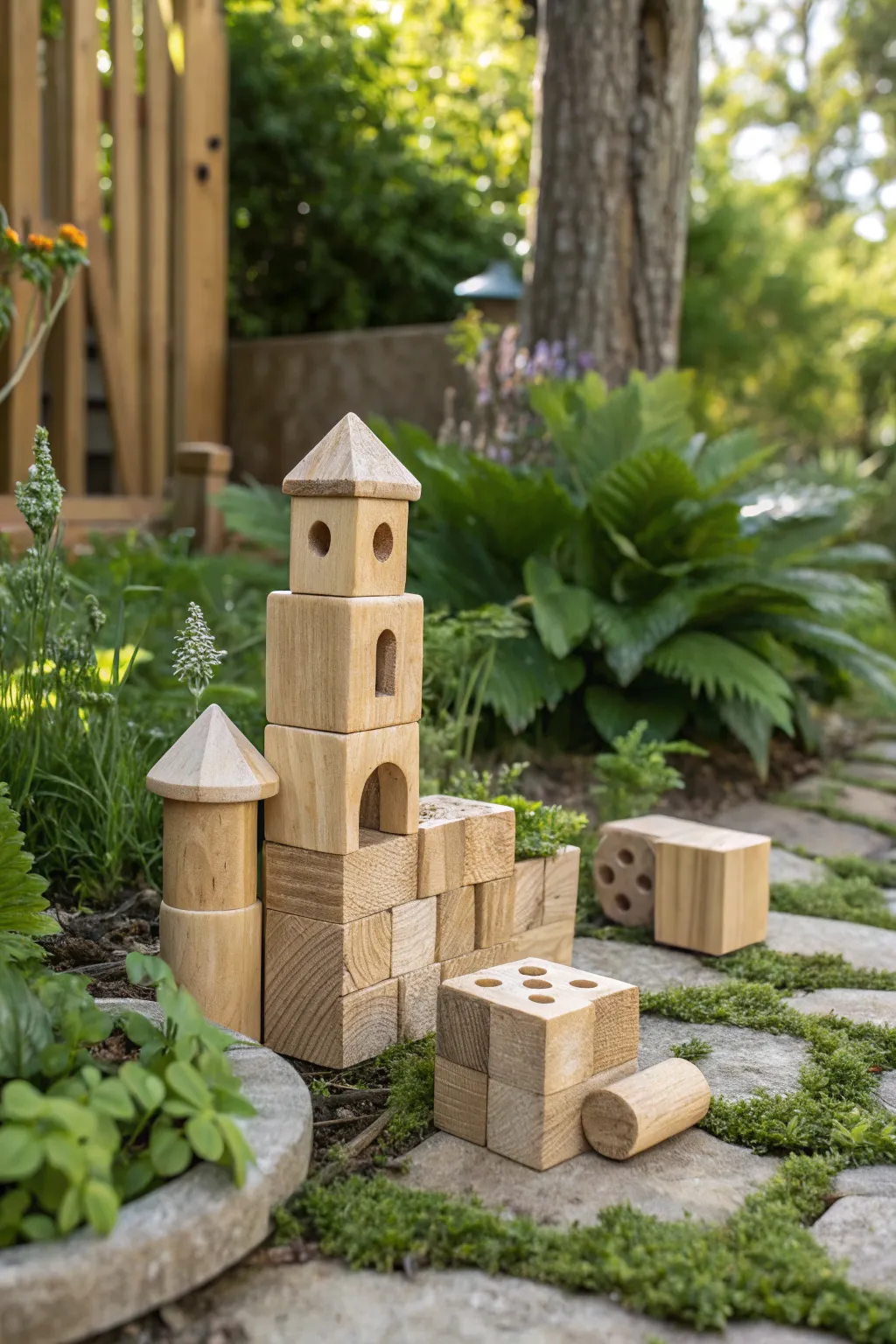 Embrace nature's canvas with outdoor block-building adventures.