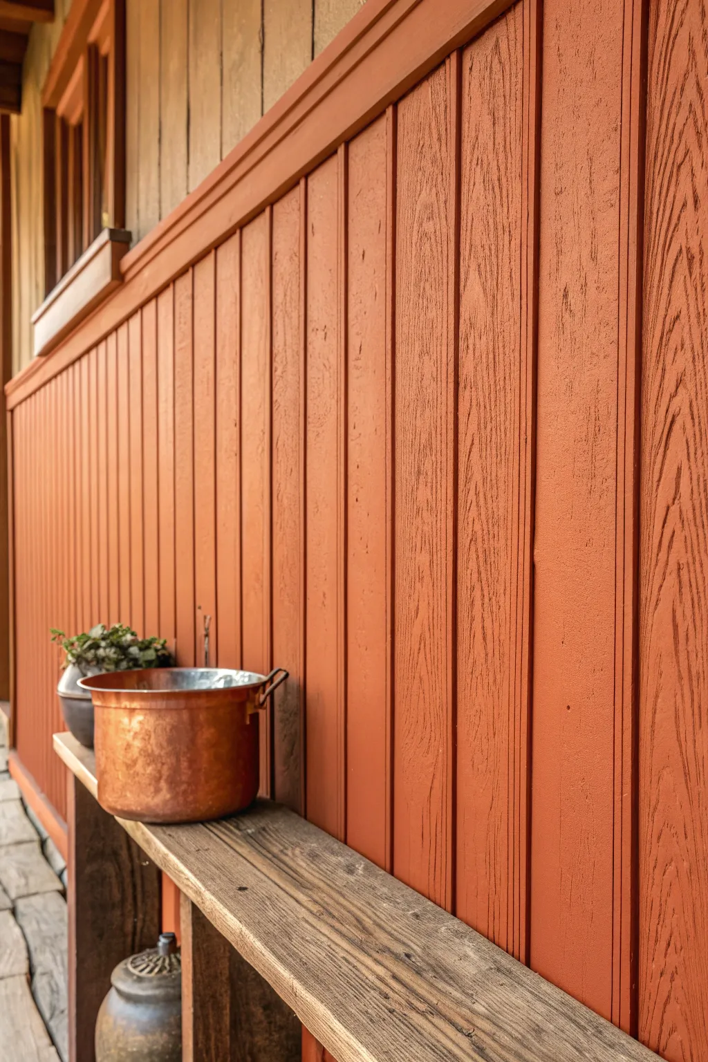 Embrace rustic charm with earthy terracotta and copper accents.