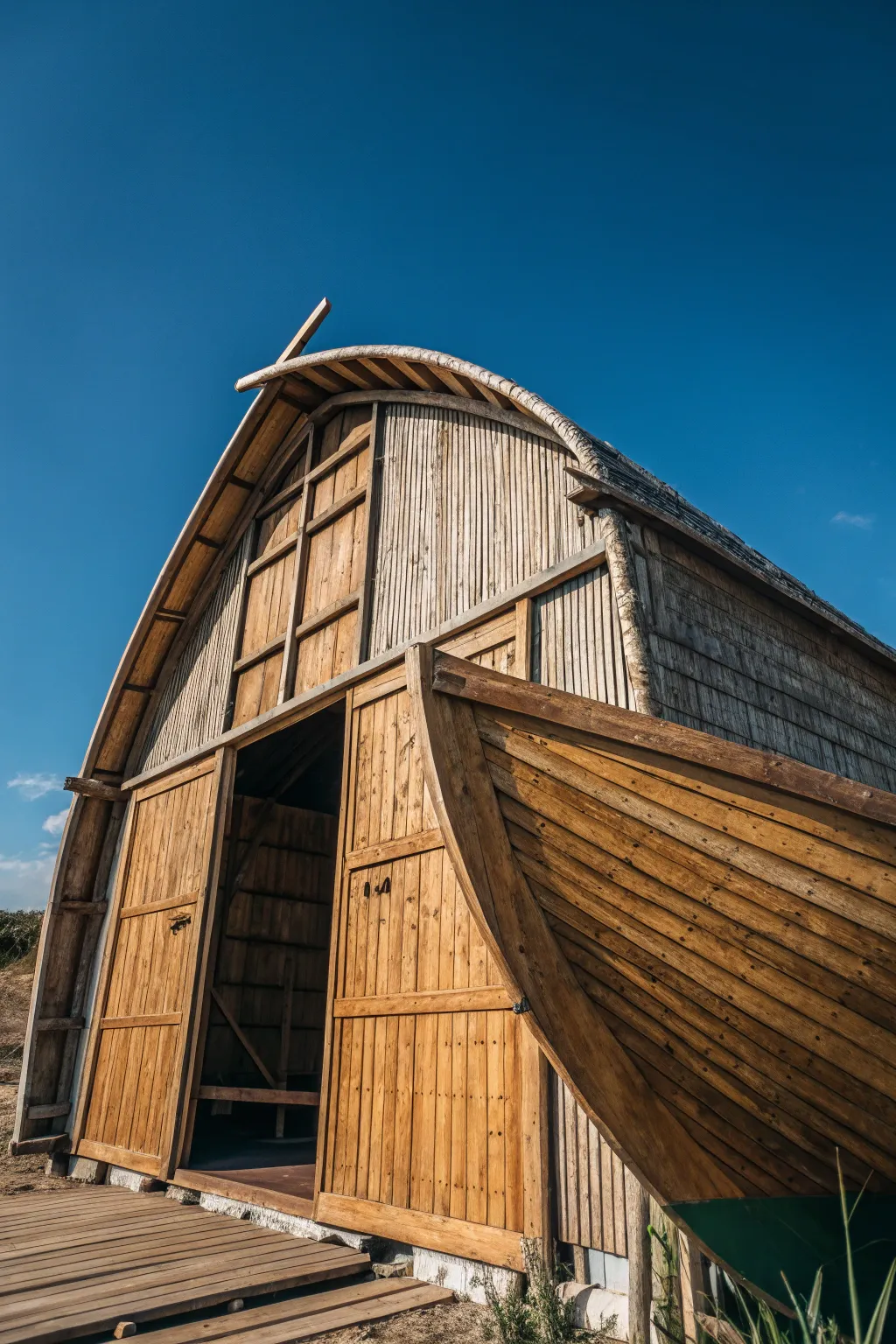 Transform your space with eco-friendly elegance: A boat shed that blends sustainability with style.