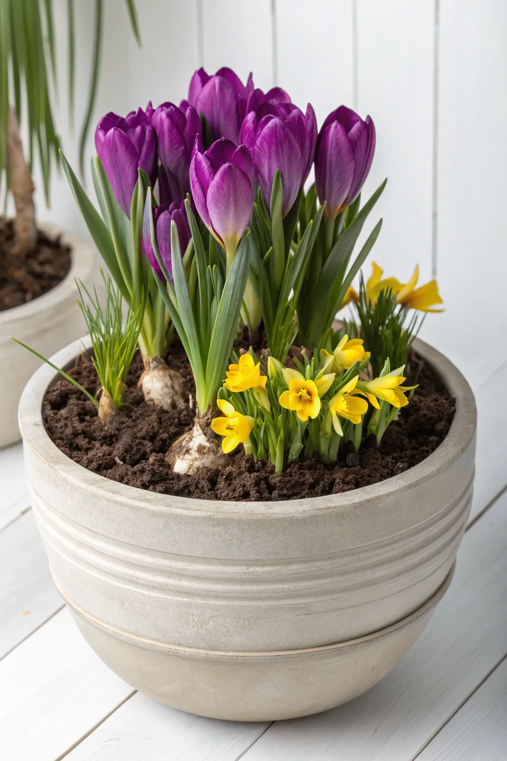 Create a stunning display with a layered bulb lasagna for a burst of springtime colors in your minimalist garden!